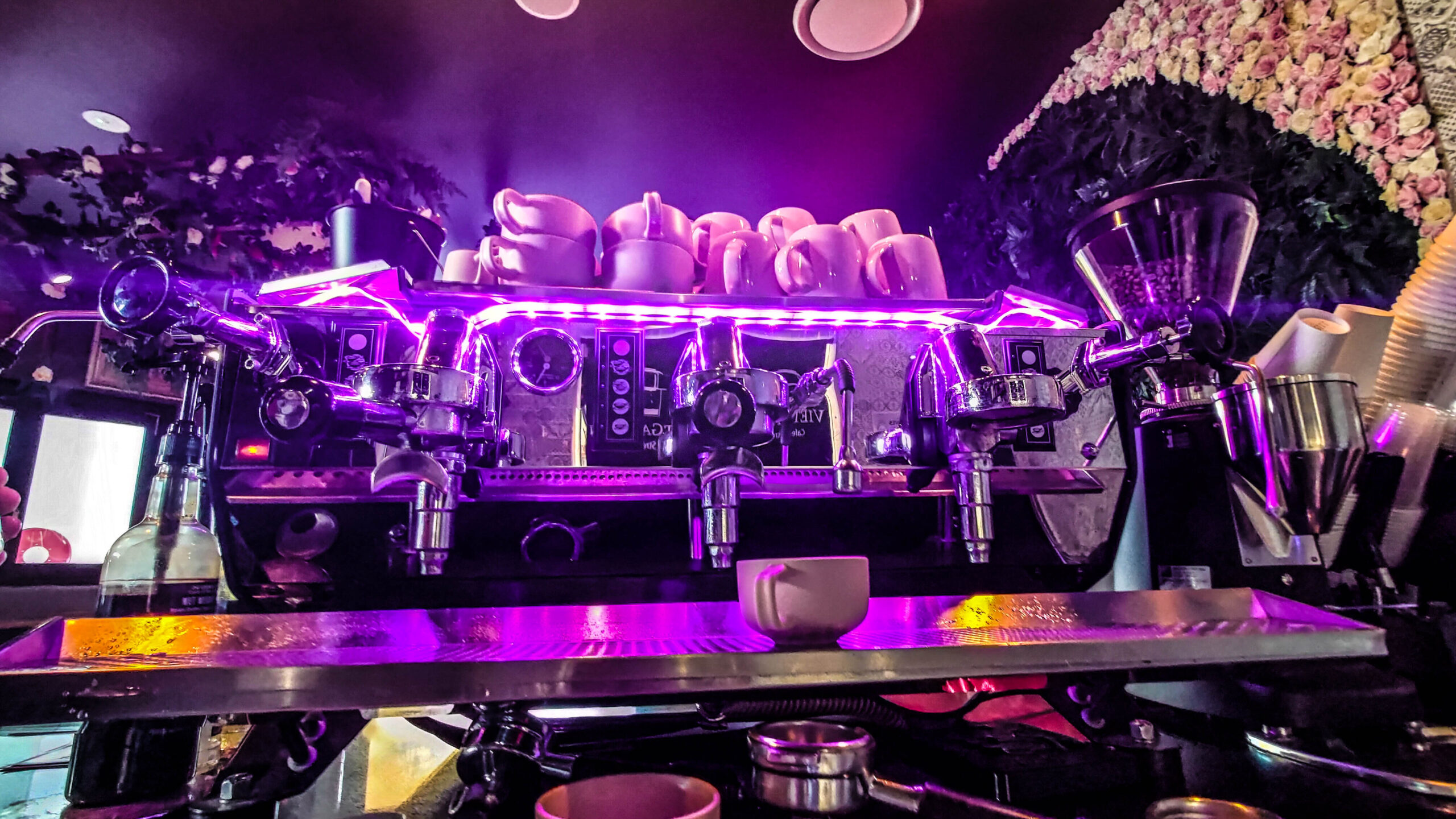 VietGarden espresso machine with purple LED bar Richlands