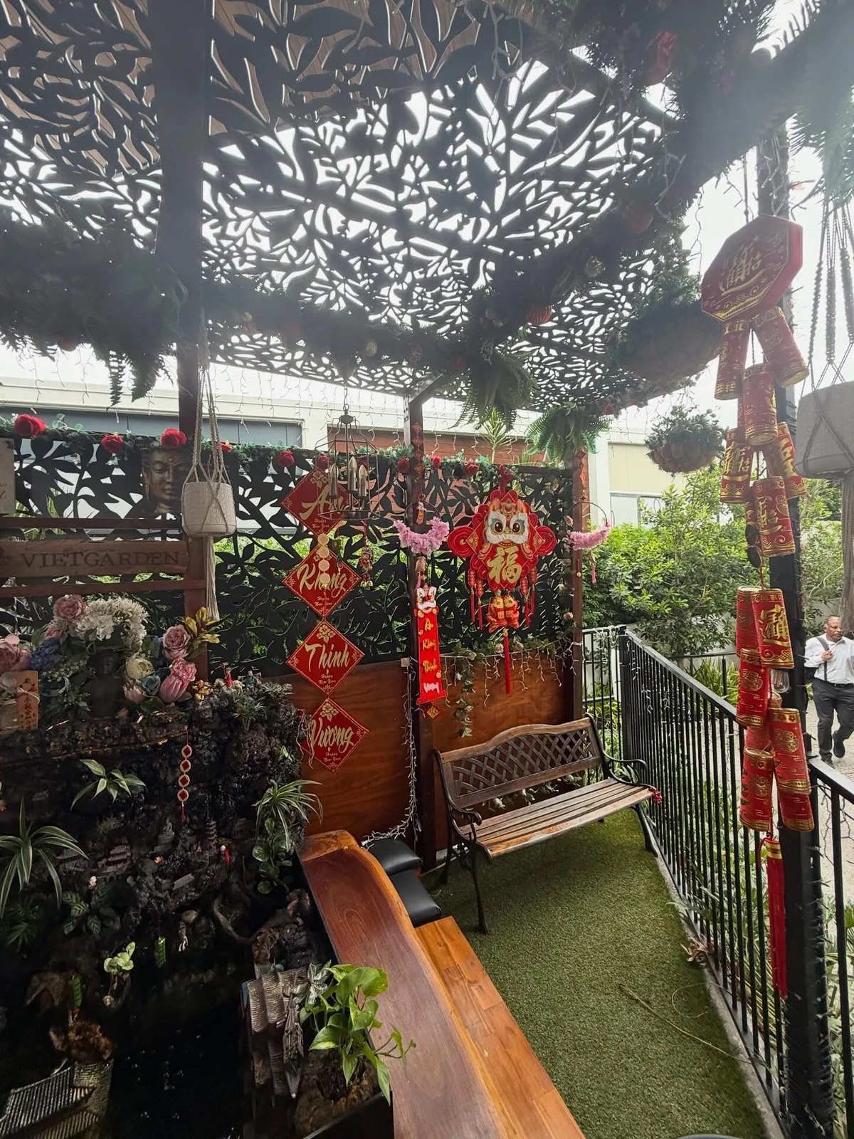 VietGarden outdoor garden seating area with Tet decorations Richlands Brisbane